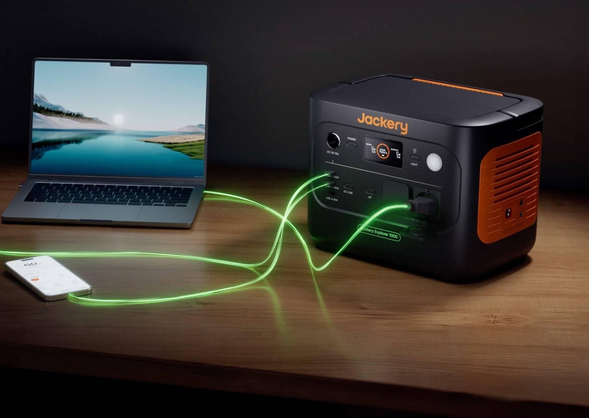 Jackery Explorer 1000 v2 Tragbare Powerstation,1070Wh LiFePO4 Solargenerator,1500W AC/100W USB-C Ausgang, 1 Std. Schnellladung, LFP Powerstation für Outdoor Camping, Wohnmobil, Notfall