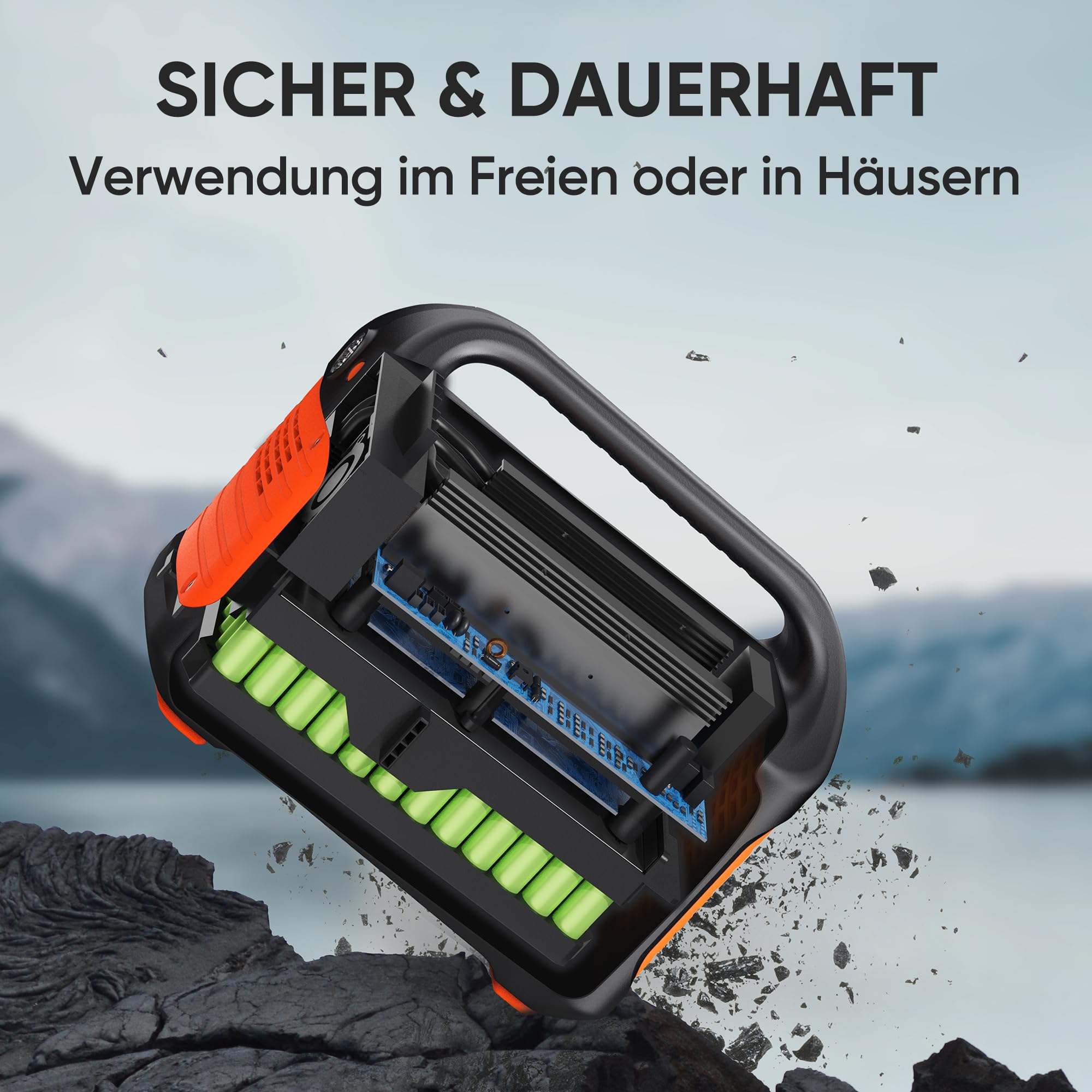 Jackery E500 Tragbare Powerstation, 518Wh Solargenerator mit SolarSaga 100W Solarpanel, 230V/500W mobile Stromversorgung mit LCD Anzeige für Camping, Outdoor Abenteuer & Notfälle-Generalüberholt